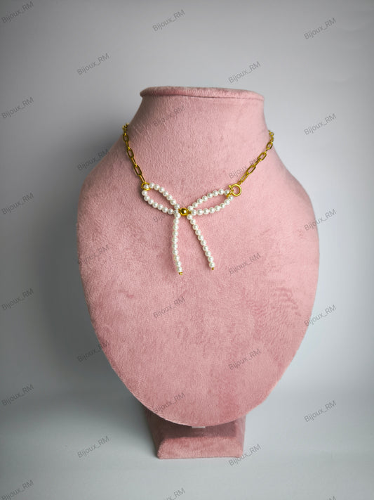 Collana fiocco perla