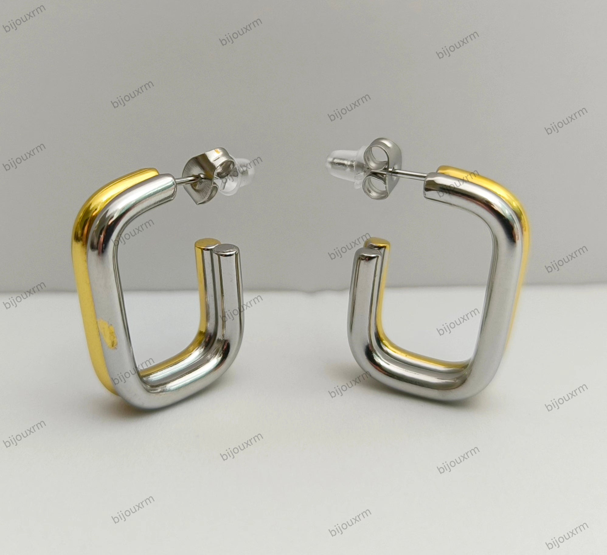 ORECCHINI SQUER BICOLOR